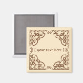 Verwittertes braunes keltisches Knot-Tribal-Grenzd Magnet (Vorderseite/Rückseite)