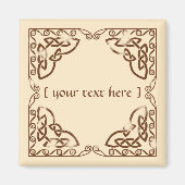 Verwittertes braunes keltisches Knot-Tribal-Grenzd Magnet (Vorne)