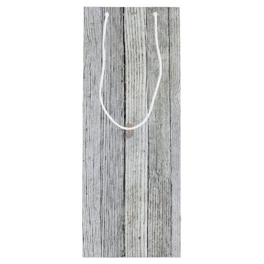 verwittertes Holz Geschenktüte Für Weinflaschen (Rückseite)