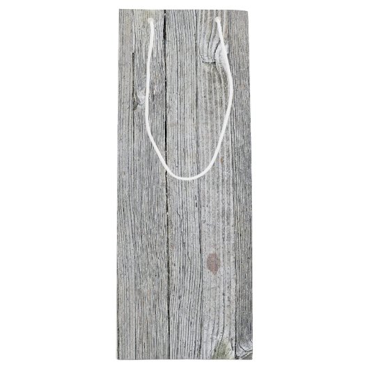 verwittertes Holz Geschenktüte Für Weinflaschen (Vorderseite)