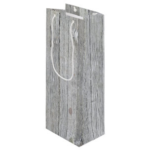 verwittertes Holz Geschenktüte Für Weinflaschen