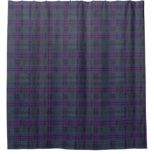 Verwittertes Navyblau-Tartan Duschvorhang (Vorderseite)