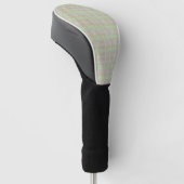 Verwittertes neutrales Salbei-Karo Golf Headcover (angewinkelt)