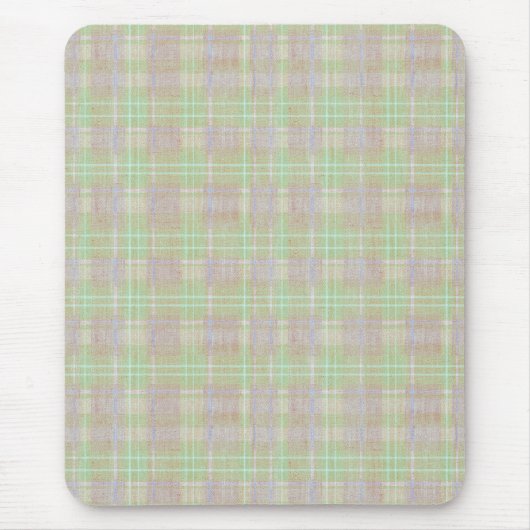 Verwittertes neutrales Salbei-Karo Mousepad (Vorne)