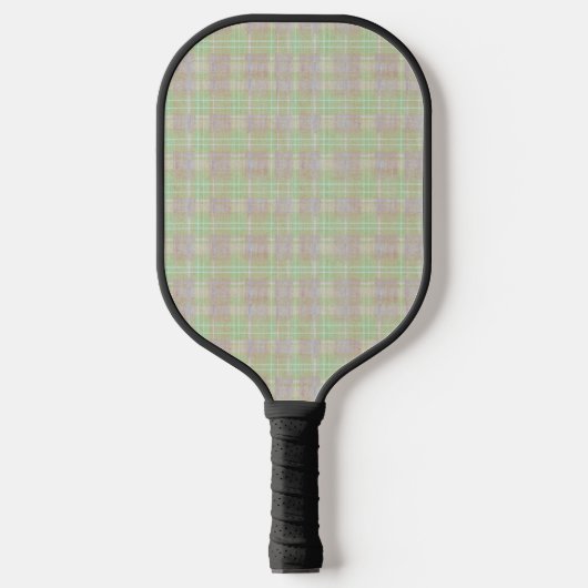 Verwittertes neutrales Salbei-Karo Pickleball Schläger (Vorderseite)