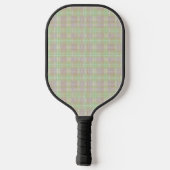 Verwittertes neutrales Salbei-Karo Pickleball Schläger (Rückseite)