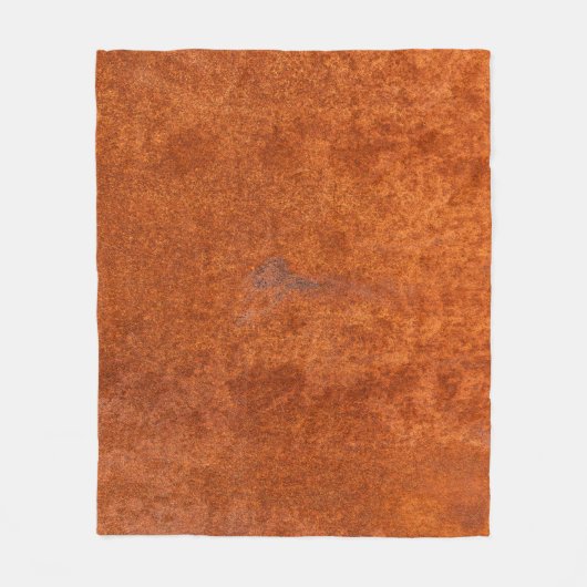 Verwittertes Rostmetall: orange-rote Textur. Fleecedecke (Vorderseite)