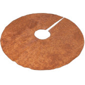 Verwittertes Rostmetall: orange-rote Textur. Polyester Weihnachtsbaumdecke (Schrägansicht)