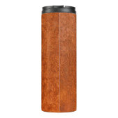 Verwittertes Rostmetall: orange-rote Textur. Thermosbecher (Rückseite)