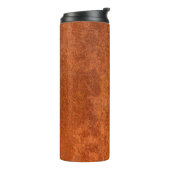 Verwittertes Rostmetall: orange-rote Textur. Thermosbecher (Nach links gedreht)