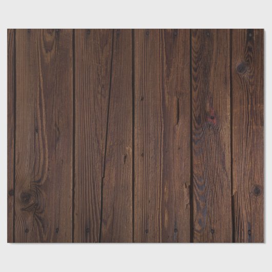 Verwittertes und rustikales dunkles Scheunen-Holz Geschenkpapier (Flach)