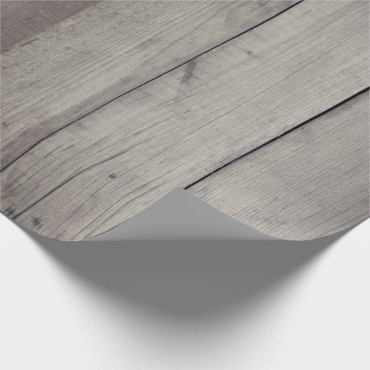 Verwittertes und rustikales graues Scheunen-Holz Geschenkpapier (Ecke)