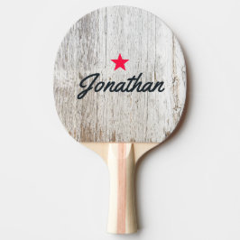 Verwittertes Weißes Geweißtes Holz Vintage Stern S Tischtennis Schläger