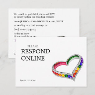 🌈 Verwoben im Pride Horizontal RSVP Online Karte