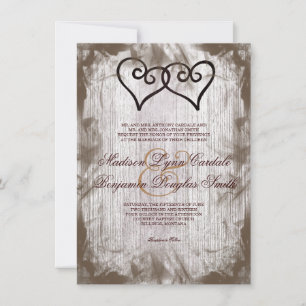 Verwobene Doppelherzen Rustikale Hochzeiten laden Einladung