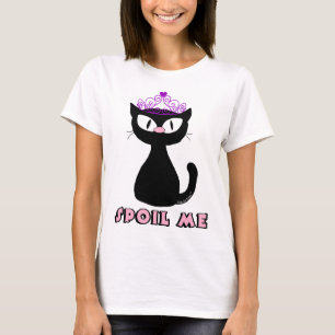 VERWÖHN MICH Niedliche schwarze Cartoon-Prinzessin T-Shirt