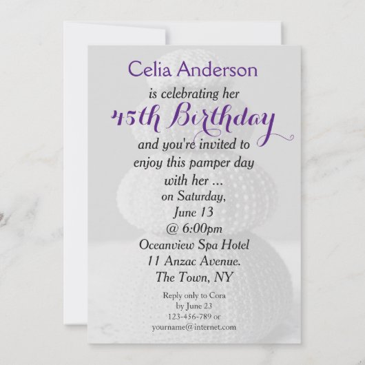 Verwöhnen Sie Einladung (Rückseite)