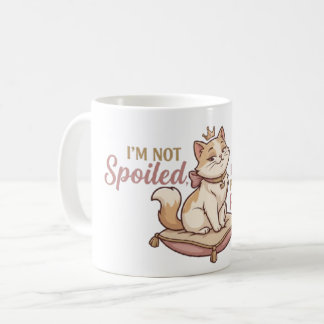 Verwöhnte Königliche Katzenkissenaufkleber Kaffeetasse