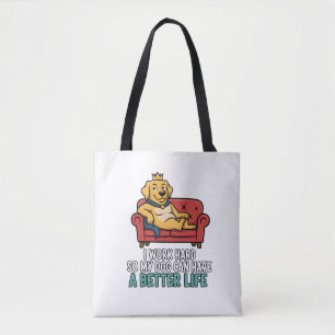 Verwöhnter Hundekönig Lustige Zitat-Illustration Tasche