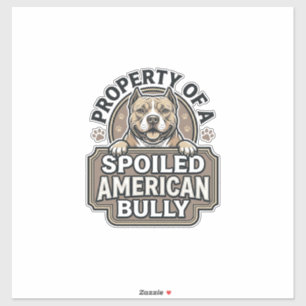 Verwöhntes American Bully Vintage Gravur Design_1 Aufkleber