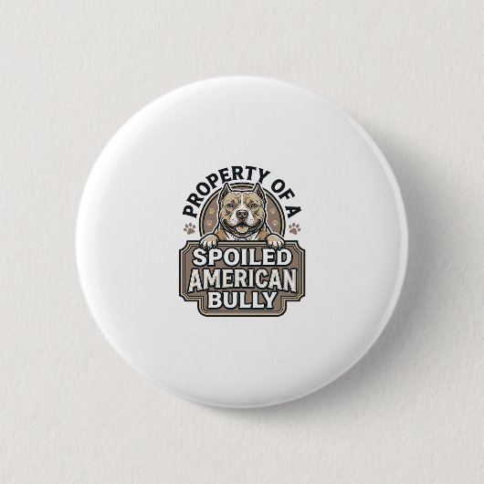 Verwöhntes American Bully Vintage Gravur Design_1 Button (Vorderseite)