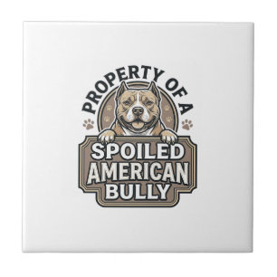 Verwöhntes American Bully Vintage Gravur Design_1 Fliese