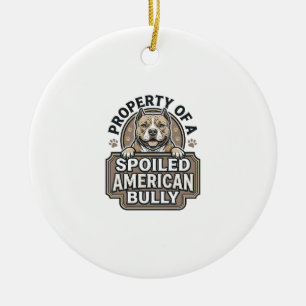 Verwöhntes American Bully Vintage Gravur Design_1 Keramik Ornament