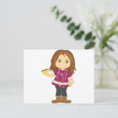 verwöhntes Mädchen Postkarte (Stehend Vorderseite)