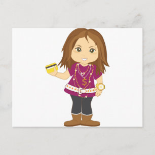 verwöhntes Mädchen Postkarte