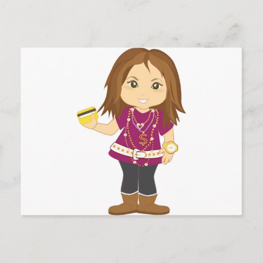 verwöhntes Mädchen Postkarte (Vorderseite)