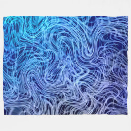 Verworfenes Linear2 Blau - Fleece-Decke Fleecedecke
