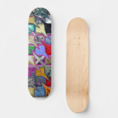 Verworfenes Muster-Art-buntes Skateboard (Vorderseite)