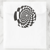 Verworfenes Schachbrett in Schwarzweiss Runder Aufkleber (Tasche)