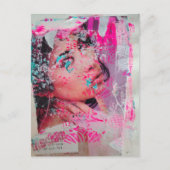 Verworrene Dame Abstrakte Mixed-Media-Collage Postkarte (Vorderseite)