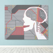 verworrener Herz-Logikschädel Leinwanddruck (Insitu (Holzboden))