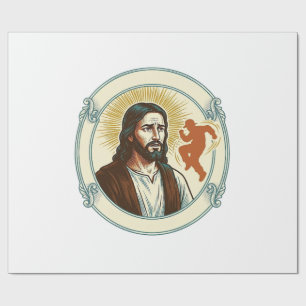 Verworrener Jesus Viraler Tanztrend Silhouette Vid Geschenkpapier