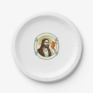 Verworrener Jesus Viraler Tanztrend Silhouette Vid Pappteller