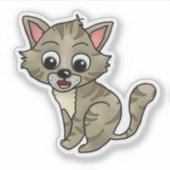 Verwunderte Katze Aufkleber (Vorderseite)