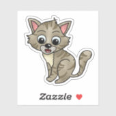 Verwunderte Katze Aufkleber (Blatt)