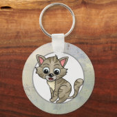 verwunderte Katze Schlüsselger Schlüsselanhänger (Vorderseite)
