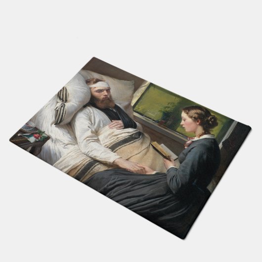 Verwundeter Krieger (von Elisabeth Jerichau-Bauman Fußmatte (Schrägansicht)