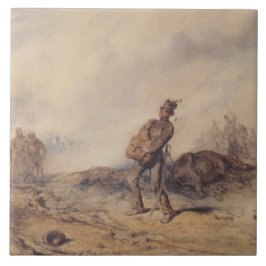 Verwundeter Soldat nach der Schlacht (Kriegsszene) Fliese