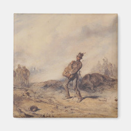 Verwundeter Soldat nach der Schlacht (Kriegsszene) Magnet