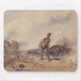 Verwundeter Soldat nach der Schlacht (Kriegsszene) Mousepad