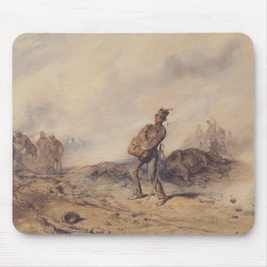 Verwundeter Soldat nach der Schlacht (Kriegsszene) Mousepad (Vorne)