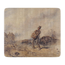 Verwundeter Soldat nach der Schlacht (Kriegsszene) Schneidebrett