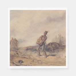 Verwundeter Soldat nach der Schlacht (Kriegsszene) Serviette