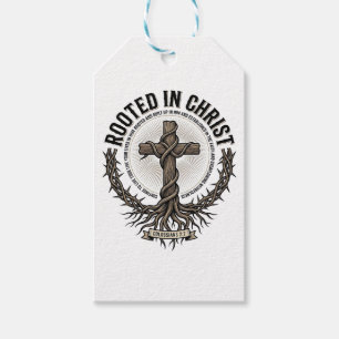 Verwurzelt in Christus Kreuz Vintage Engraving Chr Geschenkanhänger