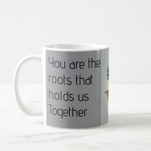 Verwurzelt in Liebe Kaffeetasse (Links)