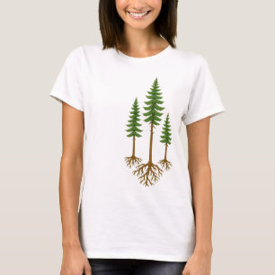 Verwurzelt in Stärke – Drei immergrüne Bäume T-Shirt